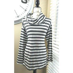 Chicos Zenergy pullover Womens Size 2 Striped Long Sleeve Mixed Texture
